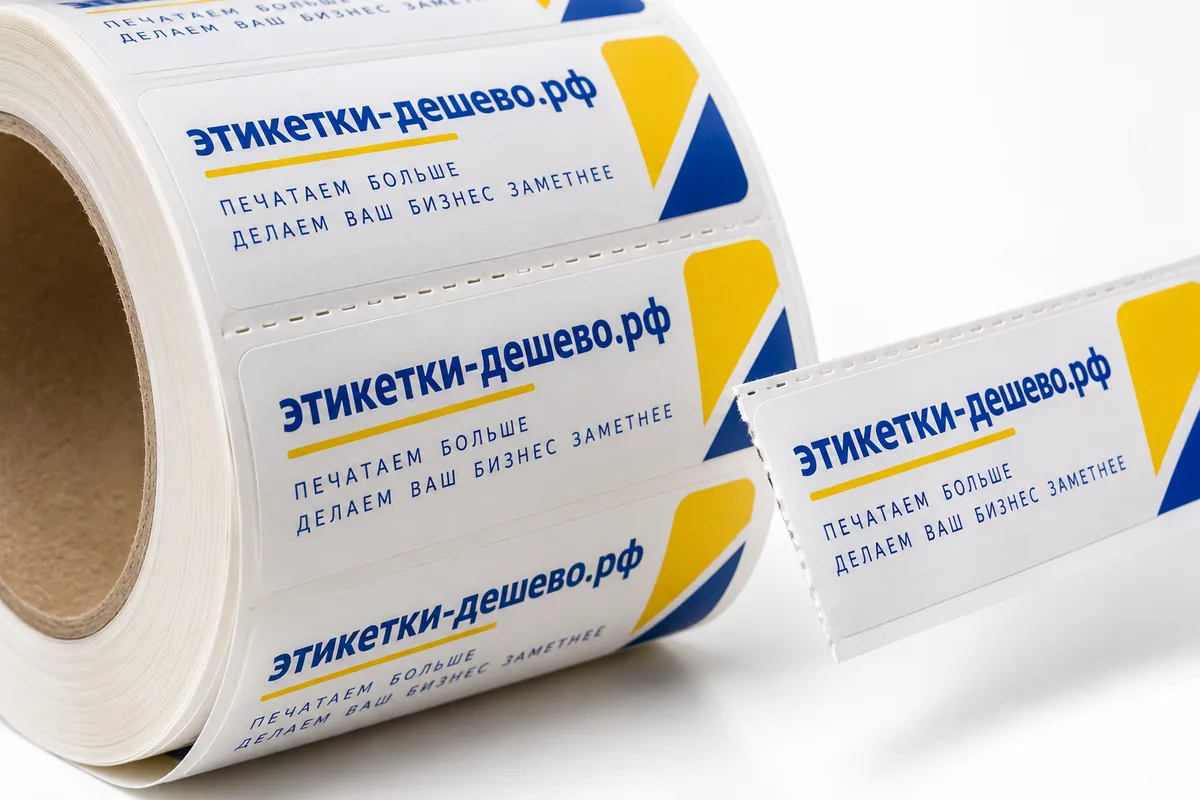 Перфорация: рулон этикеток с отчётливой перфорацией и отрывом по линии между этикетками